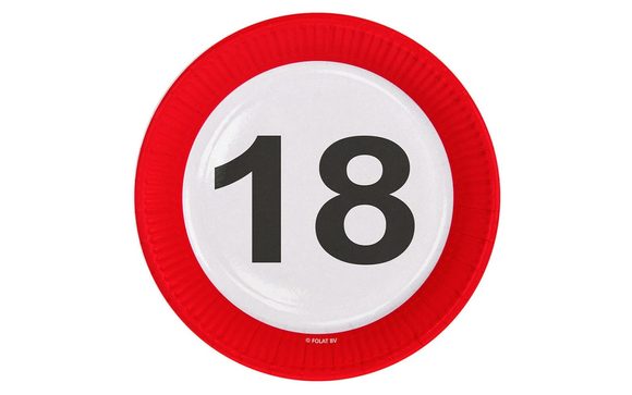 Talíře dopravní značka 18, 23 cm 8 ks/bal.
