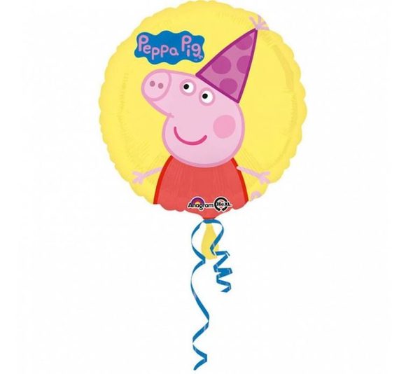 Balón foliový Prasátko Peppa - Peppa Pig - ŽLUTÝ - 43 cm