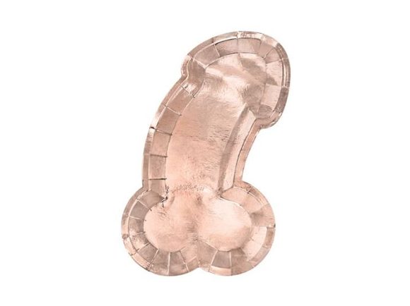 Talíře Same penis forever, růžovo zlaté - rose gold, 26,5 x 15,5 cm, 6 ks