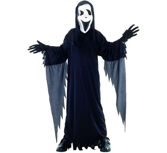 Dětský kostým démon " VŘÍSKOT " (hábit, kapuce s maskou) 130/140 - Halloween