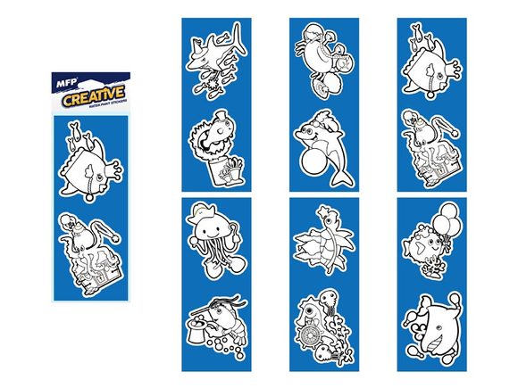 malování vodou - 2ks pěnové samolepky mix motivů 5300993