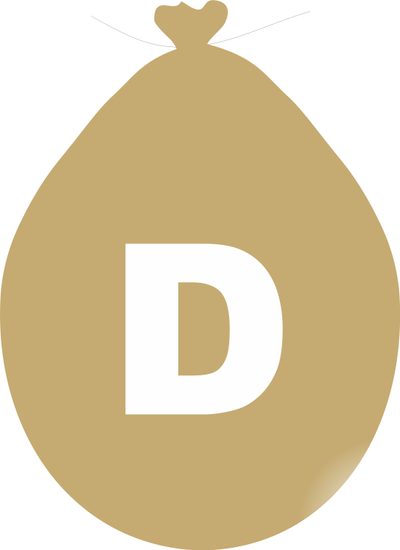 Balónek písmeno D zlaté