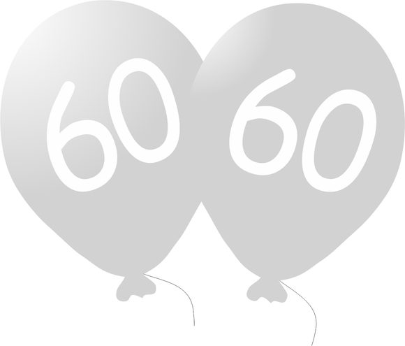 Balónek 60. narozeniny stříbrný metalický
