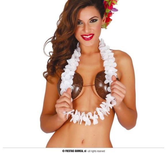 HAVAJSKÝ VĚNEC cca 100cm - BÍLÝ - HAWAII