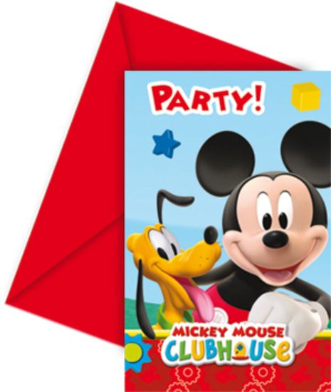 Mickey Mouse pozvánky na party 6ks a obálky