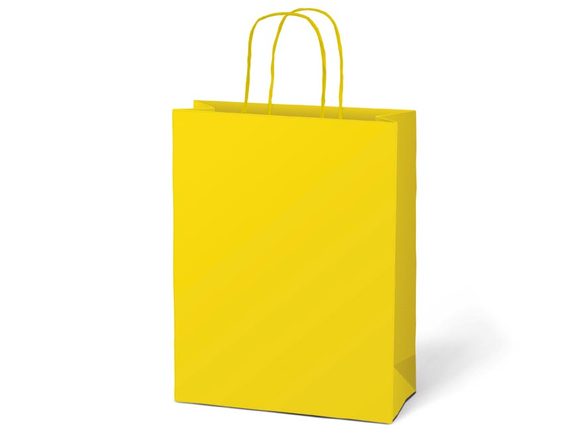 taška dárková T5 kraft 260x320x100 žlutá 5251227