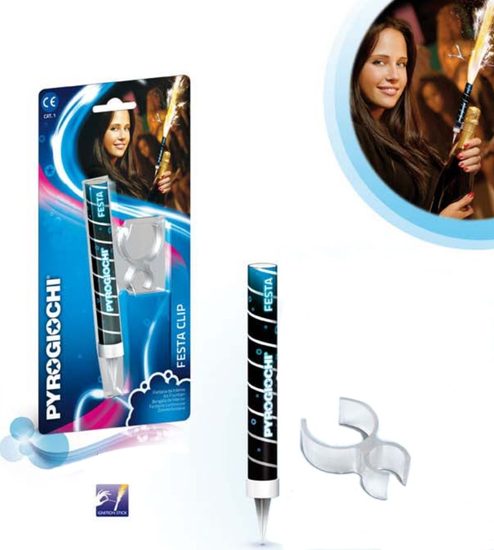 Pyrogiochi dortová černá pruhovaná fontána + držák na láhev