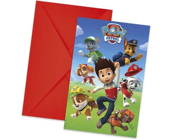 Pozvánky s obálkami PAW PATROL - Tlapková patrola, 6 ks