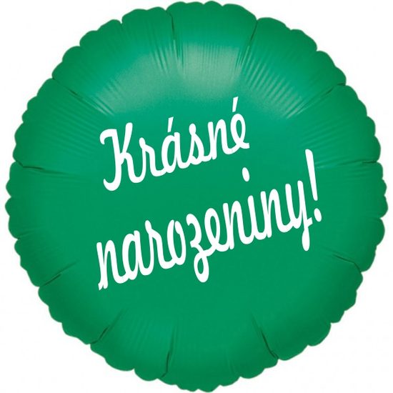 Balónek fóliový zelený kruh Krásné narozeniny!