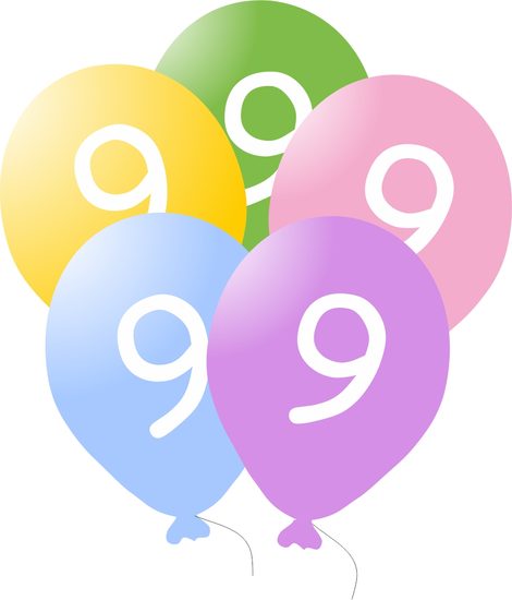 Balonky narozeniny 5ks s číslem 9 pro děti