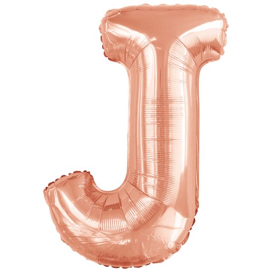 Písmeno J růžovo-zlaté foliový balónek 86 cm Amscan