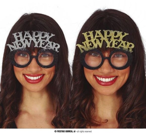 Brýle Happy New Year zlaté - Silvestr