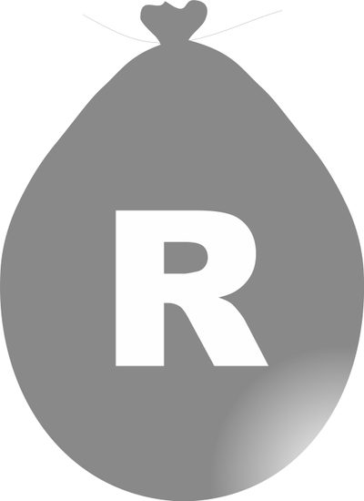 Balónek písmeno R stříbrné