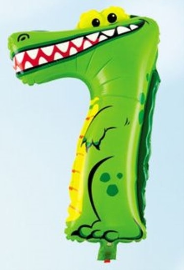 Balón foliový Krokodýl 35 cm číslice - 7 (NELZE PLNIT HELIEM)