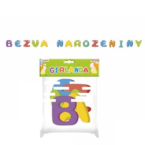 Girlanda papírová BEZVA NAROZENINY