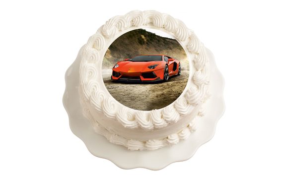 Jedlý papír ro kluky a chlapy milující rychlá auta - Lamborghini 20 cm