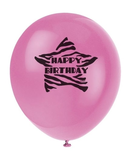 Narozeninová balónky 30 cm - Zebra Passion - 8 ks