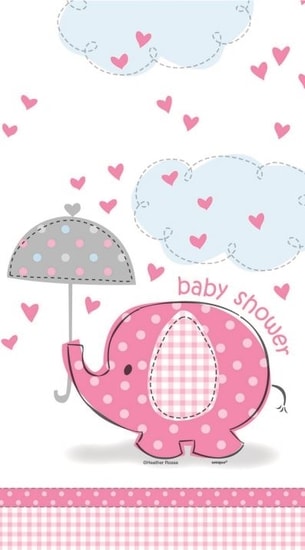 Ubrus umbrellaphants "Baby shower" - Holka / Girl 1,37 m x 2,13 m