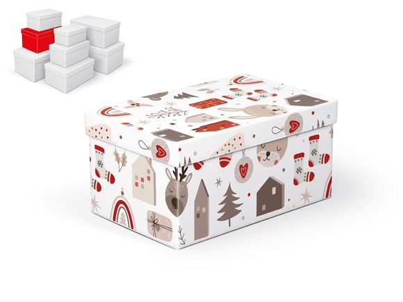 krabice dárková vánoční B-V007-D 22x14x11cm 5370926