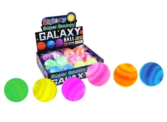 míček galaxy skákací se světlem 5,5 cm
