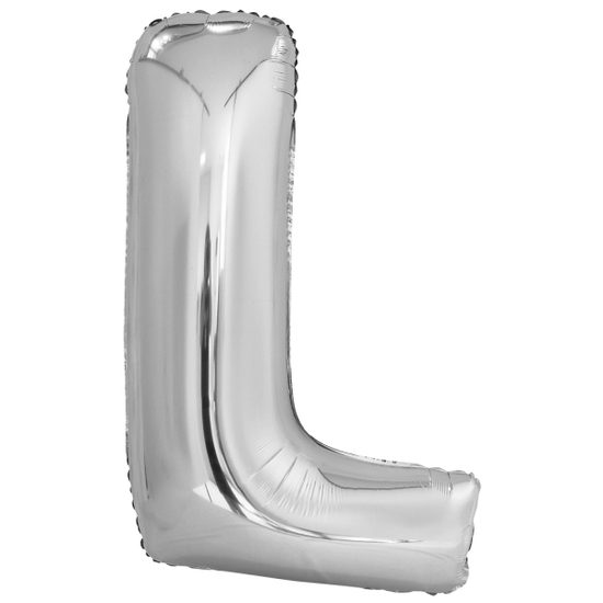 Písmeno L stříbrný foliový balónek 86 cm Amscan