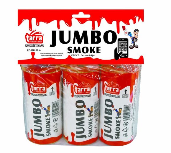 DÝMOVNICE - JUMBO SMOKE - ČERVENÁ - 3ks - 16/3 trhací pojistka