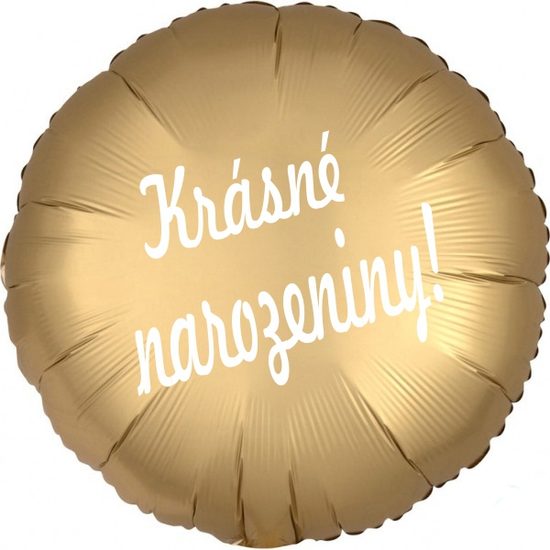 Balónek kruh zlatý Krásné narozeniny!