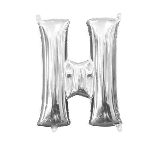 Písmeno H stříbrný foliový balónek 33 cm x 25 cm