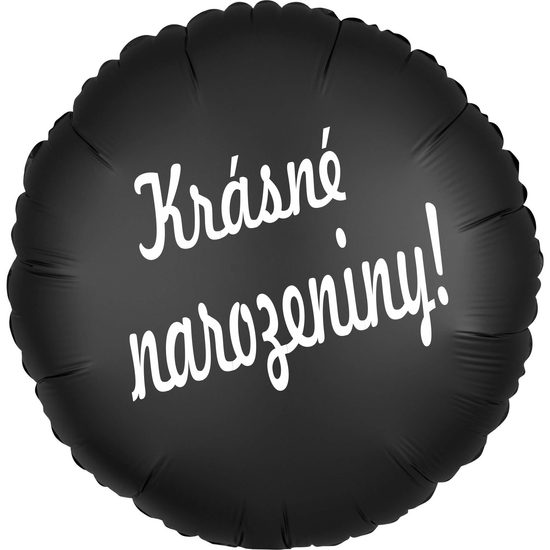 Balónek černý kruh Krásné narozeniny!
