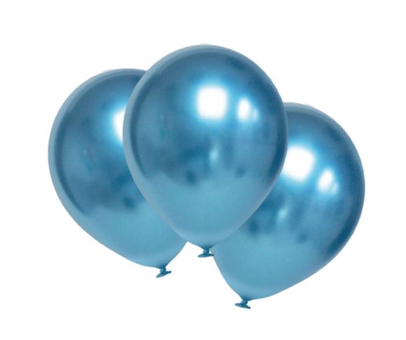 Balónky chromové modré 6 ks 30 cm