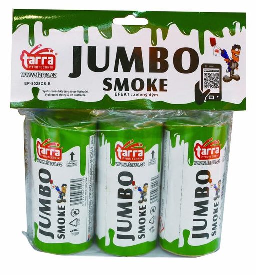 DÝMOVNICE - JUMBO SMOKE - ZELENÁ - 3ks - 16/3 trhací pojistka