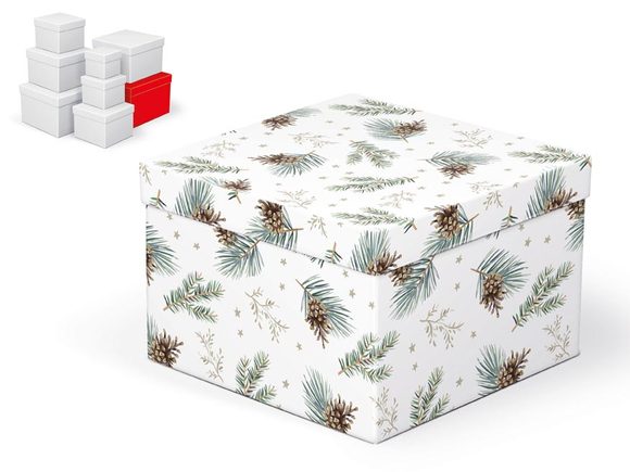 krabice dárková vánoční C-V006-H 22x22x15cm 5370938