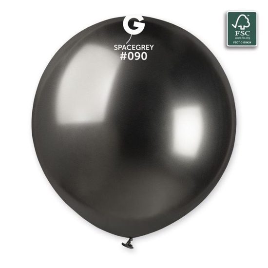 Balónek chromovaný 48 cm – lesklý vesmírně šedý 1KS
