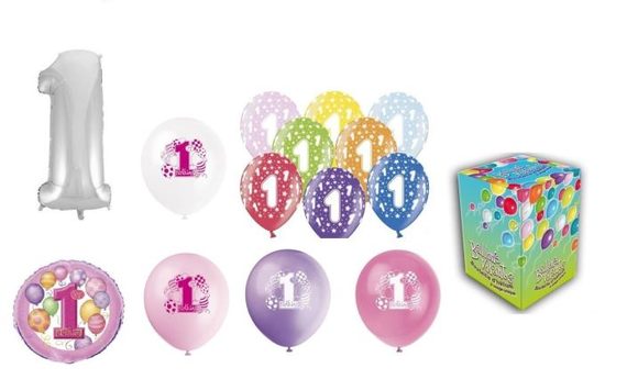 Helium na plnění balonků + balónky na oslavu 1. narozenin holčičky - 420 l