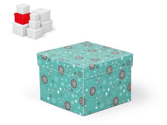 krabice dárková vánoční C-V002-E 16x16x12cm 5370705