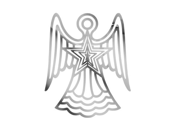 anděl stříbrný závěs vánoční plech. 9,9x12,1cm 1804B-18(12CM) 8885951