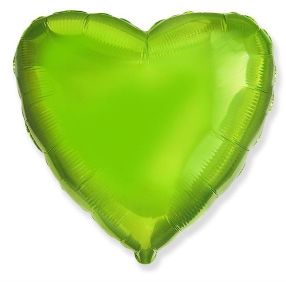 Balón foliový 45 cm Srdce zelená limetka