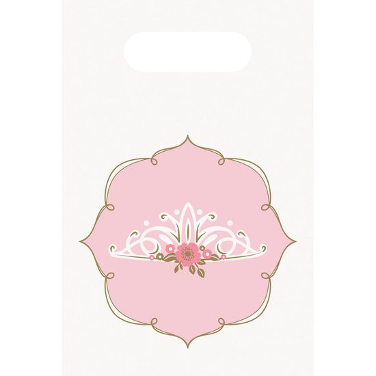 Princeznou na den taška papírová 8 ks 23 cm x 16 cm