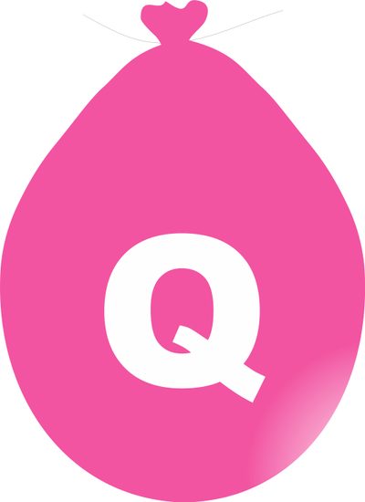 Balónek písmeno Q růžové