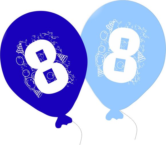 Balonky narozeniny 5ks s číslem 8 pro kluky