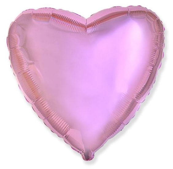 Balón foliový 45 cm Srdce světle růžové metalické