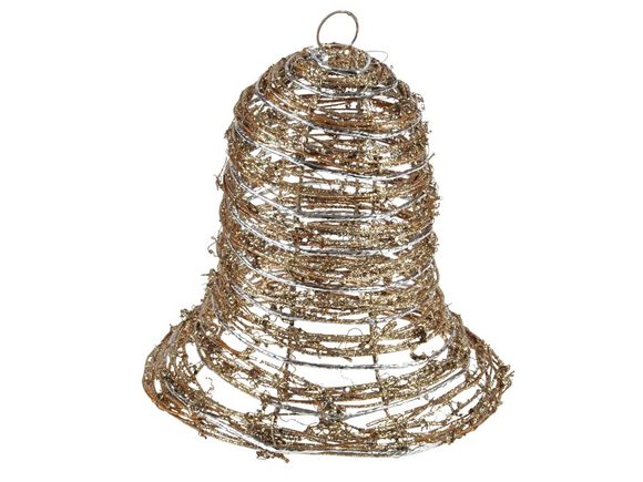 zvonek ratan zlatý vánoční 20cm R4587 8885932