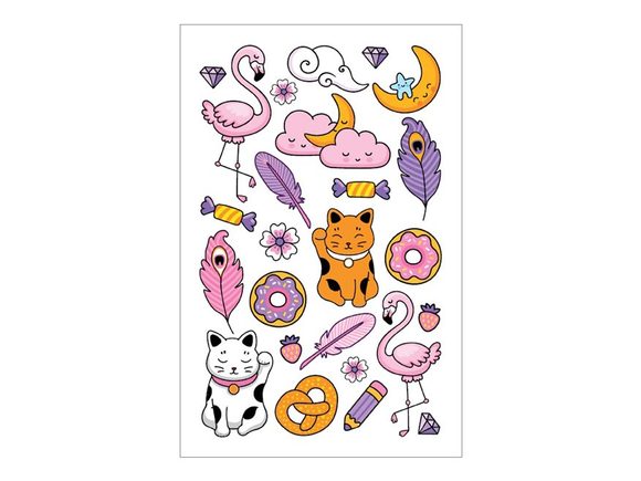 Tetovací obtisky 16009 8,5 x 13 cm, kočky