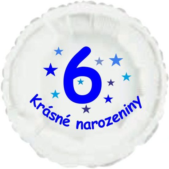 Krásné 6. narozeniny fóliový balónek kruh pro kluky