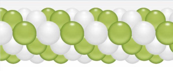 Balónková girlanda světlezeleno-bílé 3 m