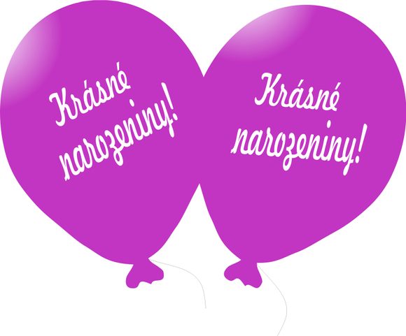 Balónek tmavá fuchsia Krásné narozeniny!