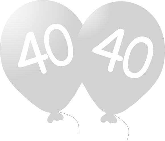 Balónek 40. narozeniny stříbrný metalický