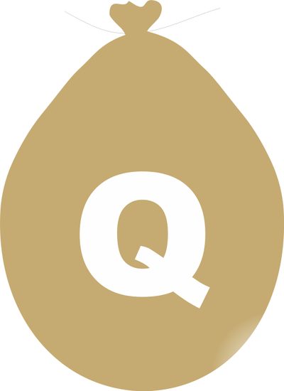 Balónek písmeno Q zlaté