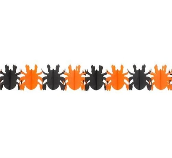 Papírová girlanda - pavouci, 300 cm - Halloween