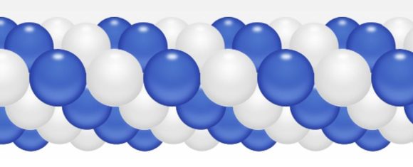 Balónková girlanda tmavá modrá-bílá 3 m